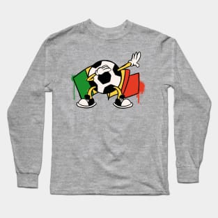 Dabbing Soccer Ball Cartoon Senegal Flag Football Long Sleeve T-Shirt